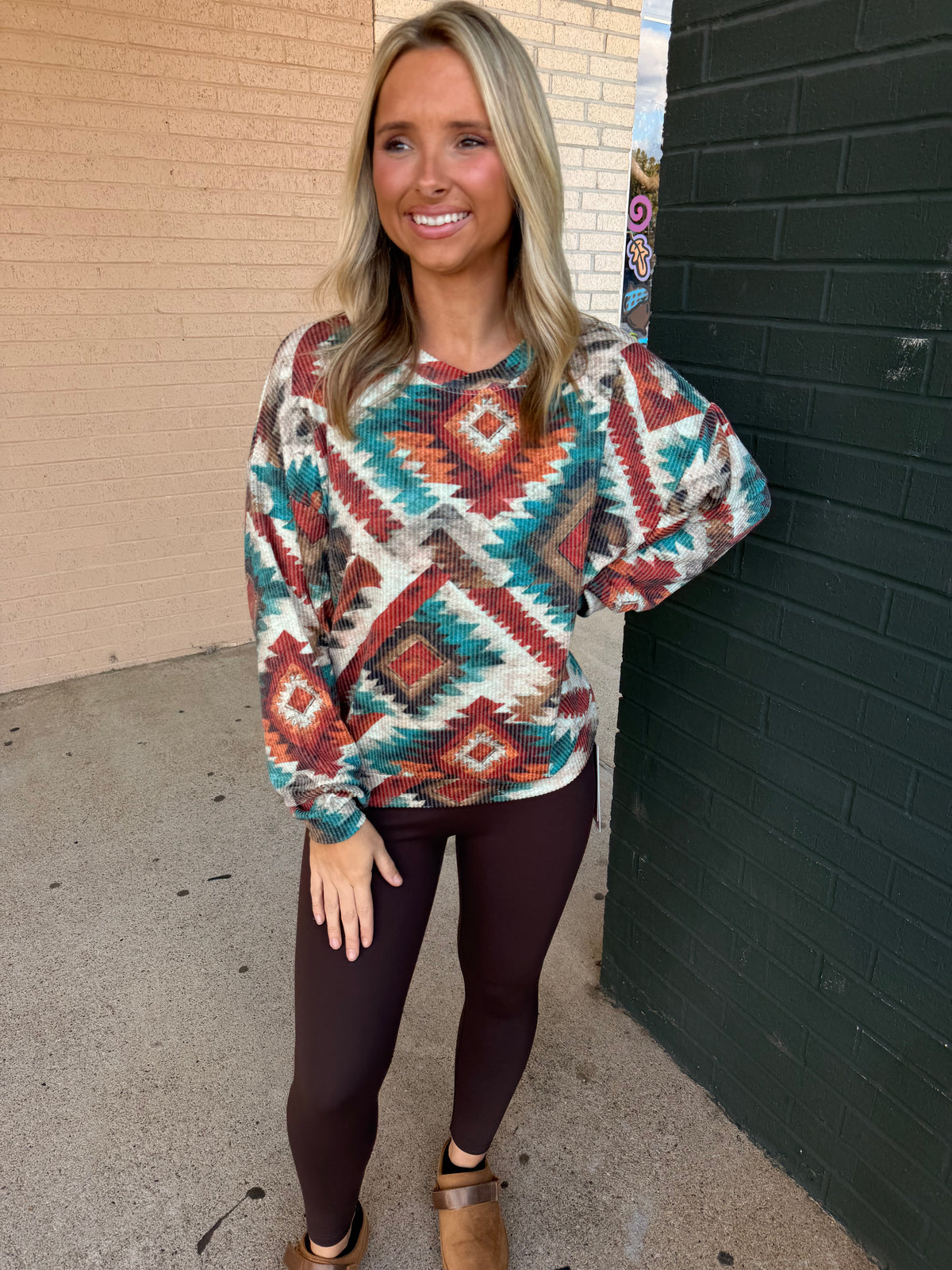 Fall Aztec long sleeve top