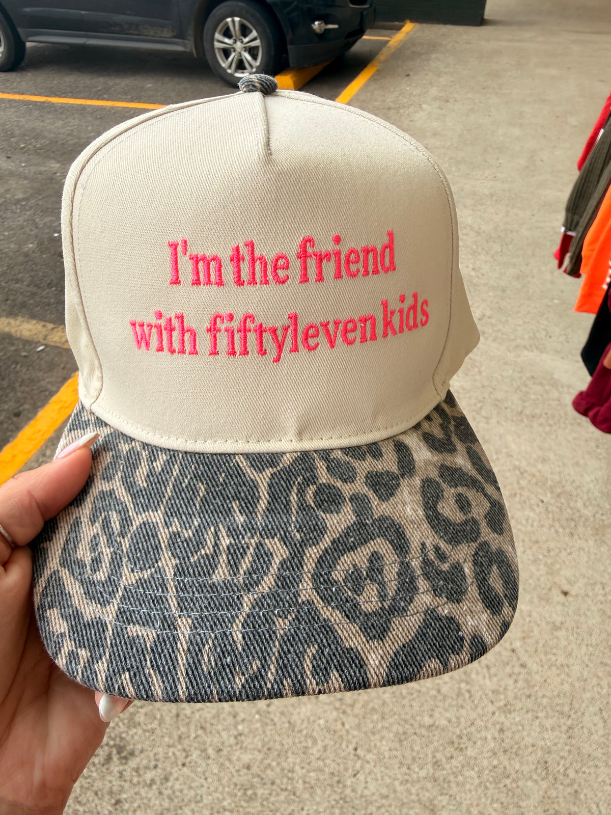 Friend with fiftyleven kids mom embroidered hat