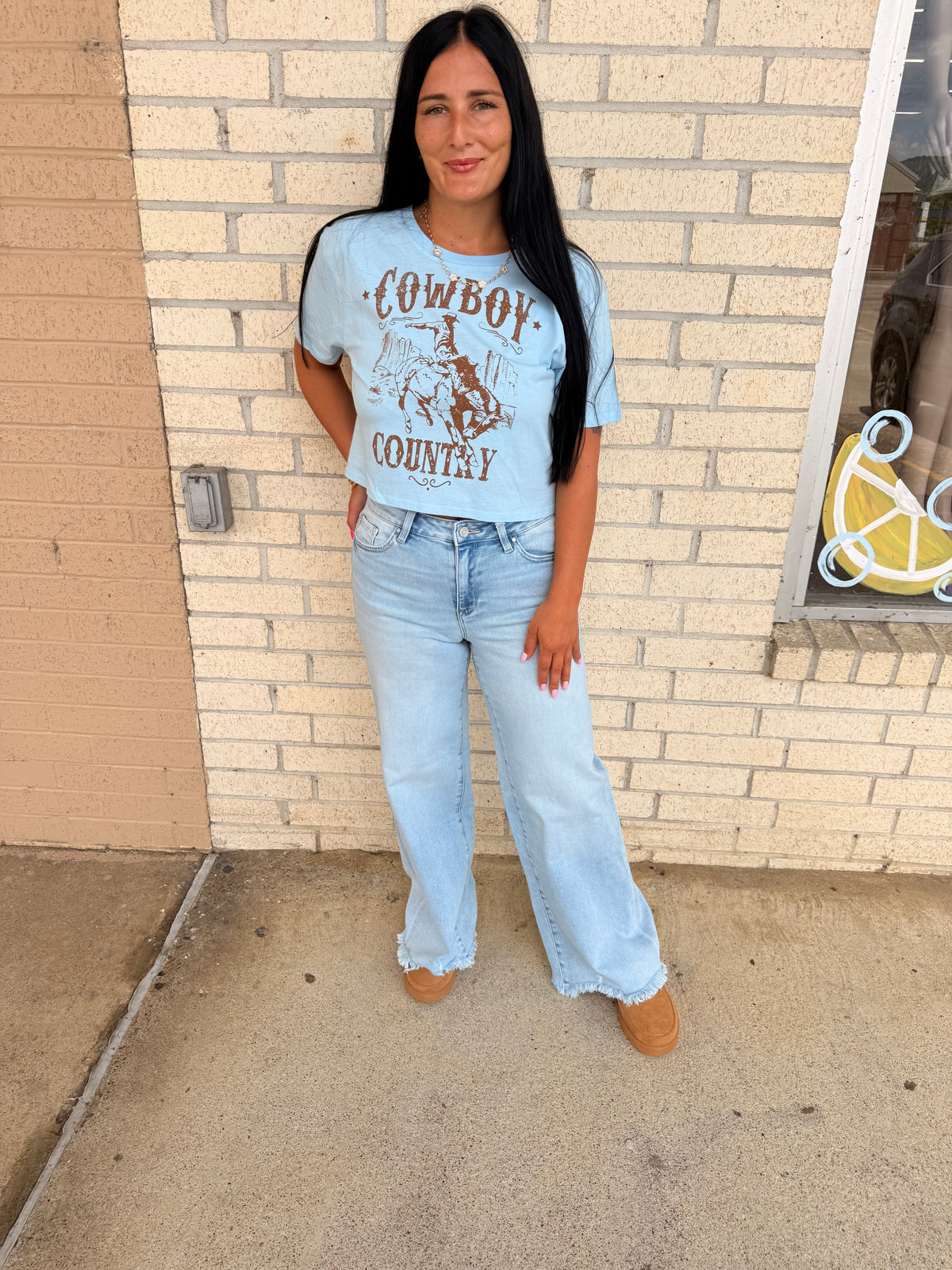 Cowboy Country Graphic Short Crop Top