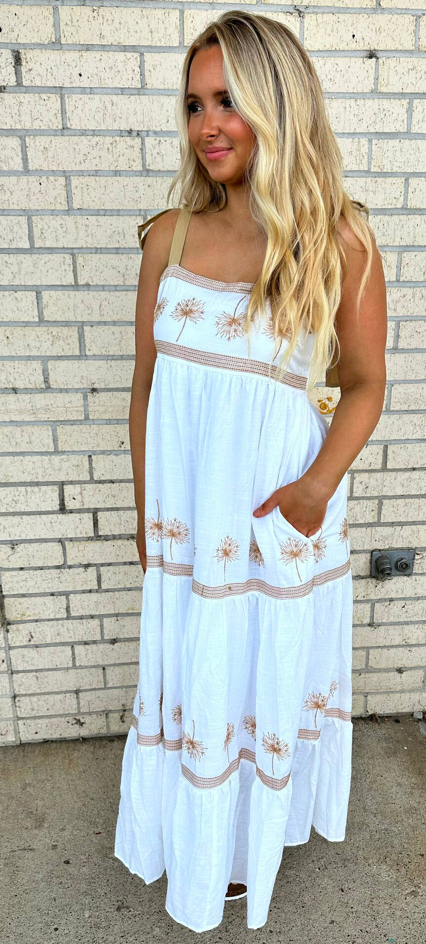 The Dandelion embroidered Maxi Dress