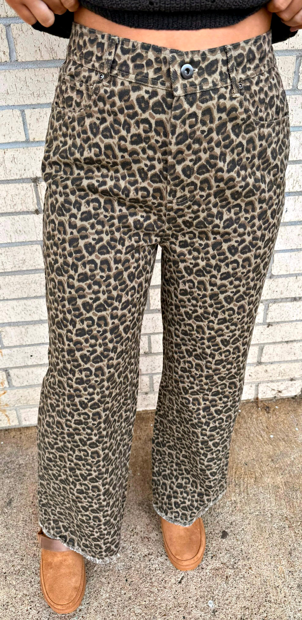 Leopard Denim Pants