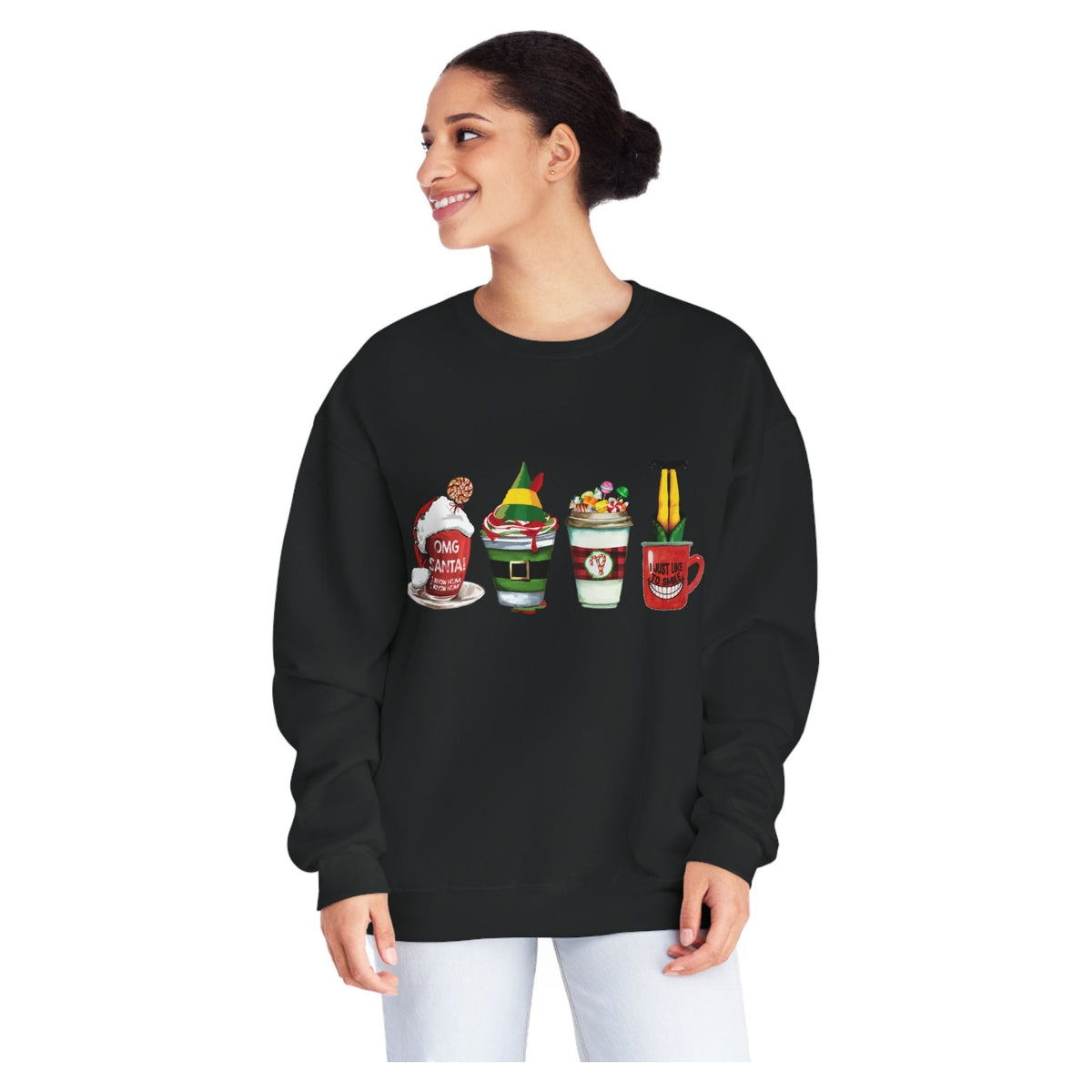 Elf Christmas Coffee  Crewneck Sweatshirt