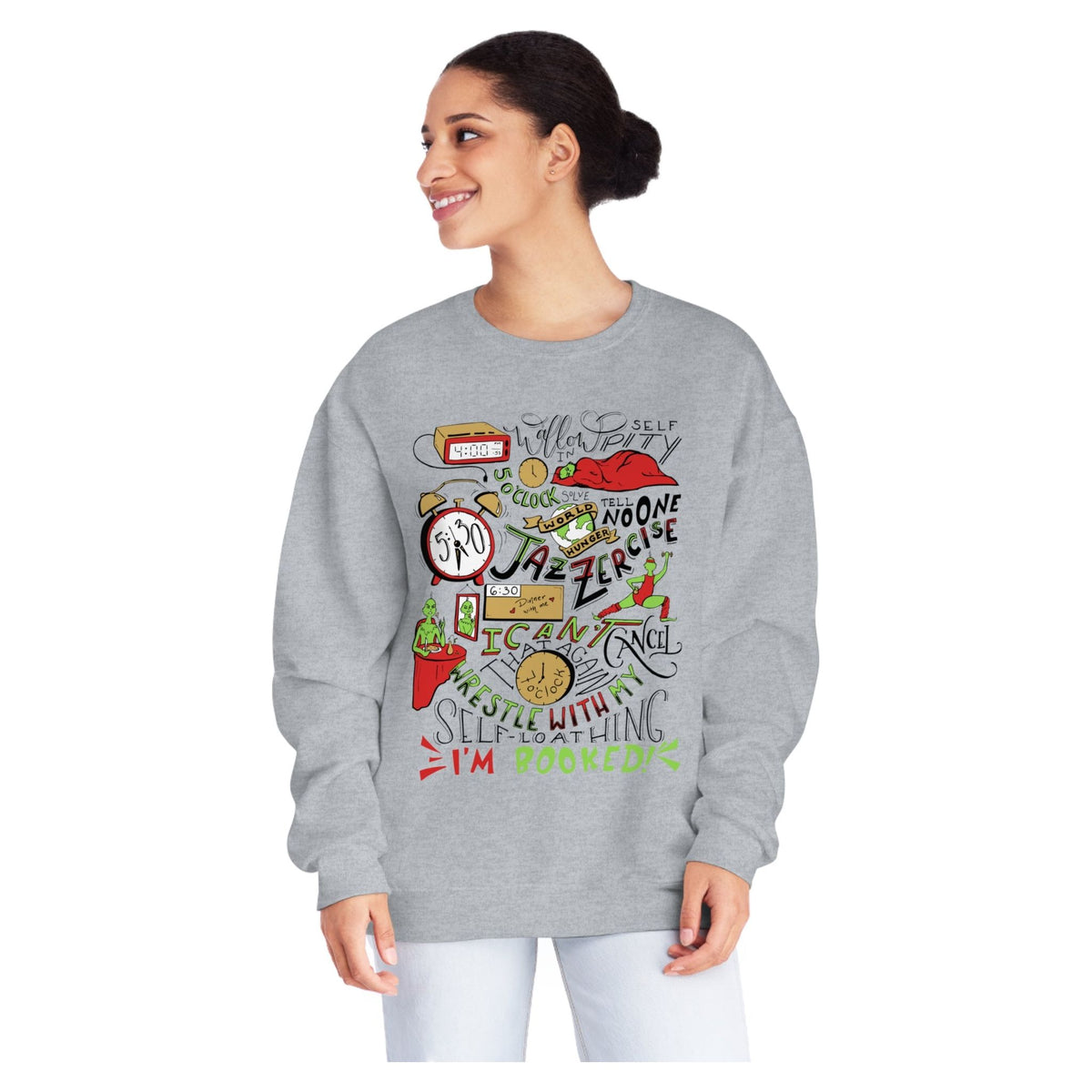 Green Guy Timeline Christmas Crewneck Sweatshirt