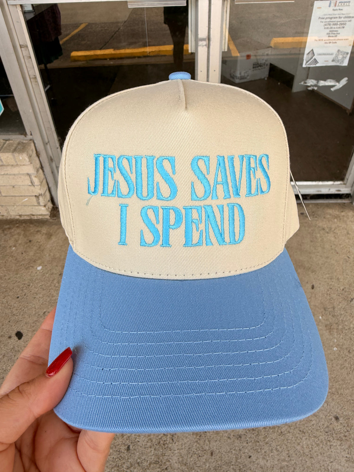 Jesus saves i spend hat