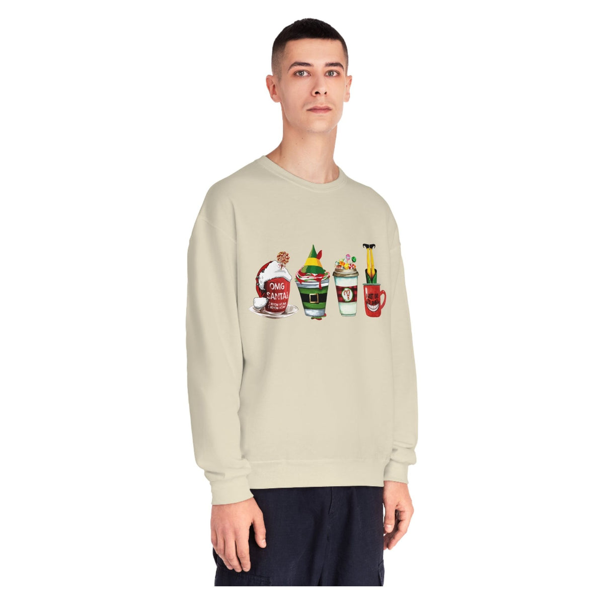 Elf Christmas Coffee  Crewneck Sweatshirt