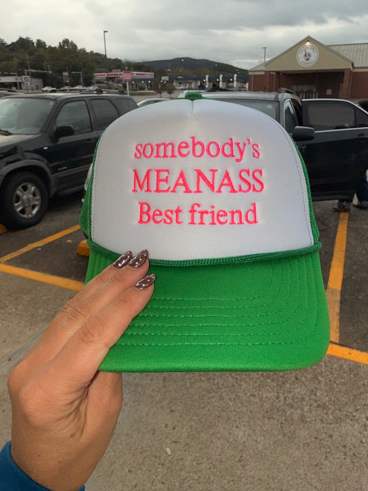 somebody's meanass best friend embroidered hat