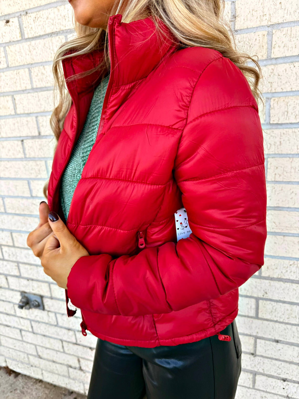 Jacey Red or Black Puffer Jacket