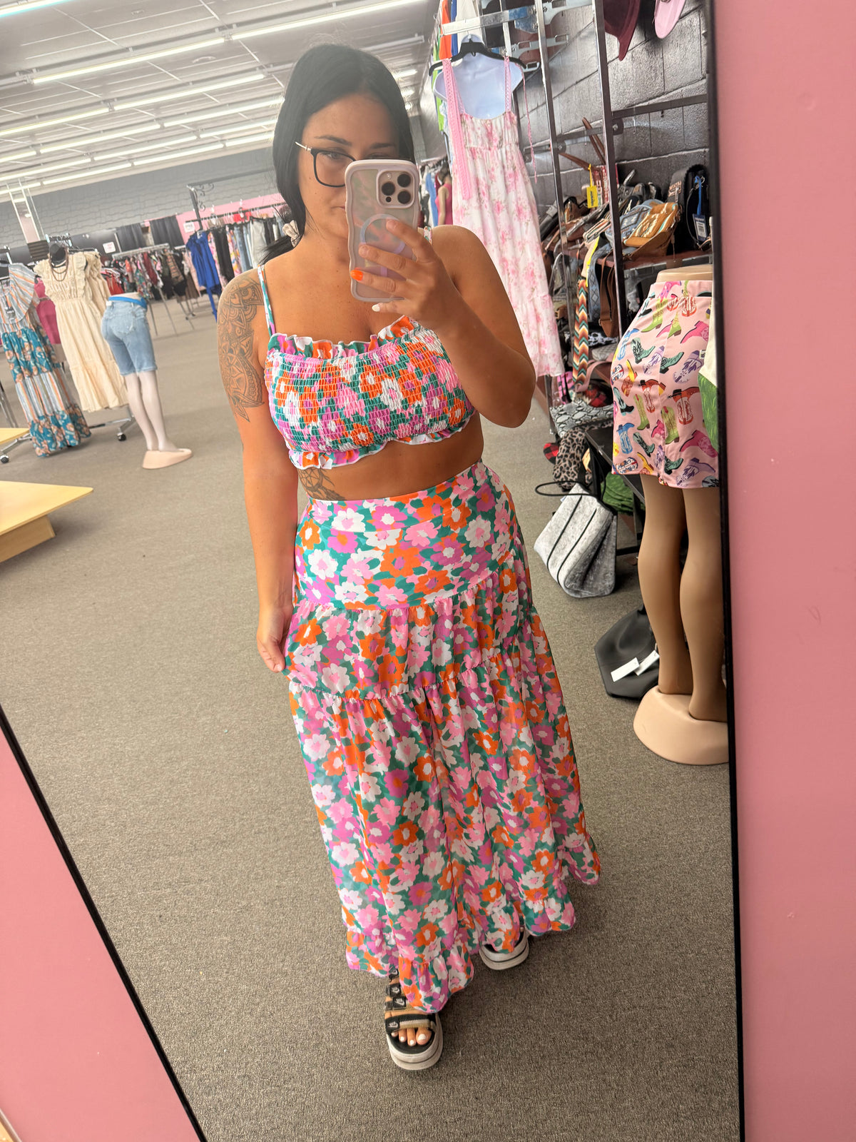 Destin beach 3 piece swimsuit with skirt