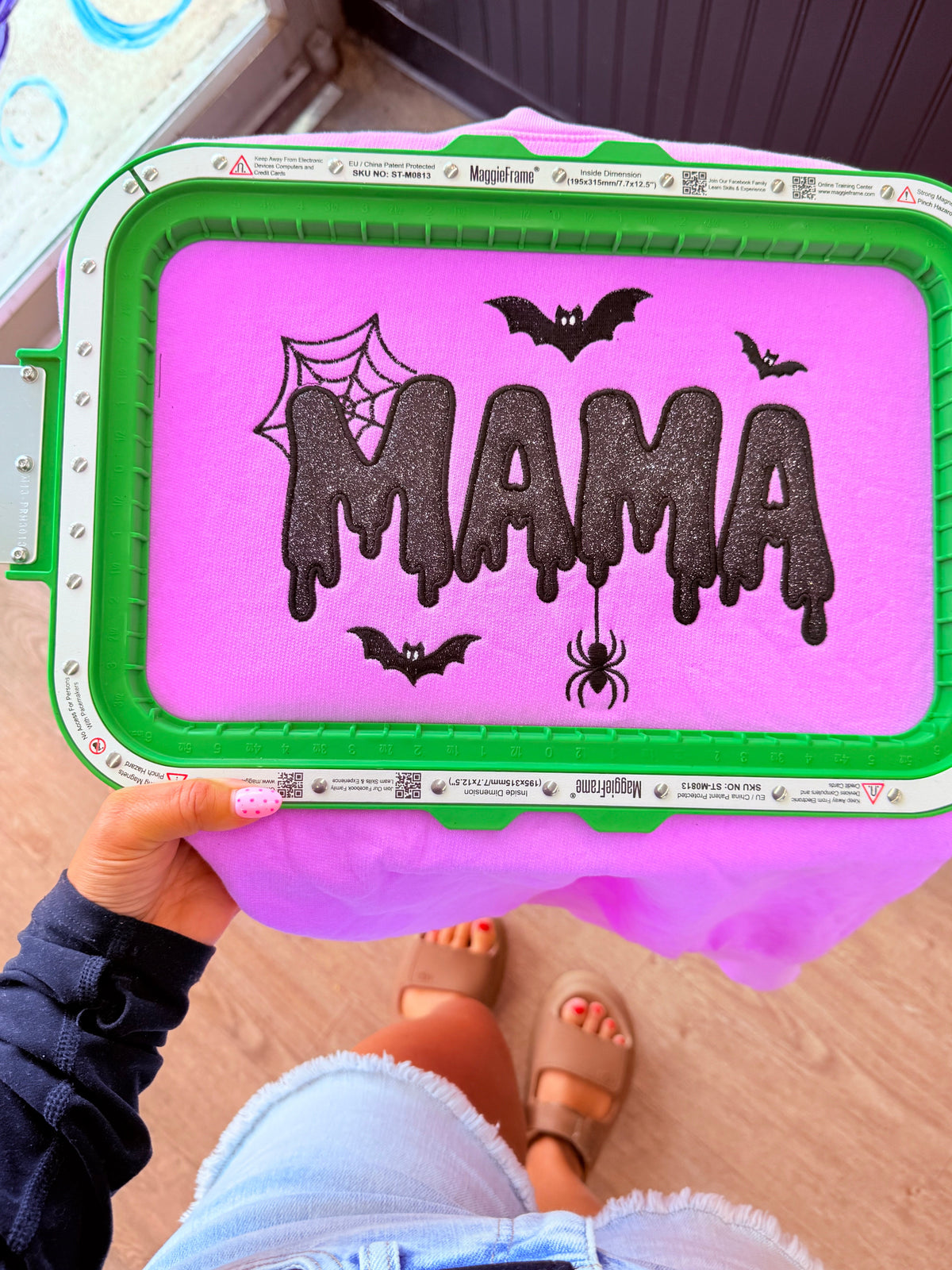 Spooky mama embroidery
