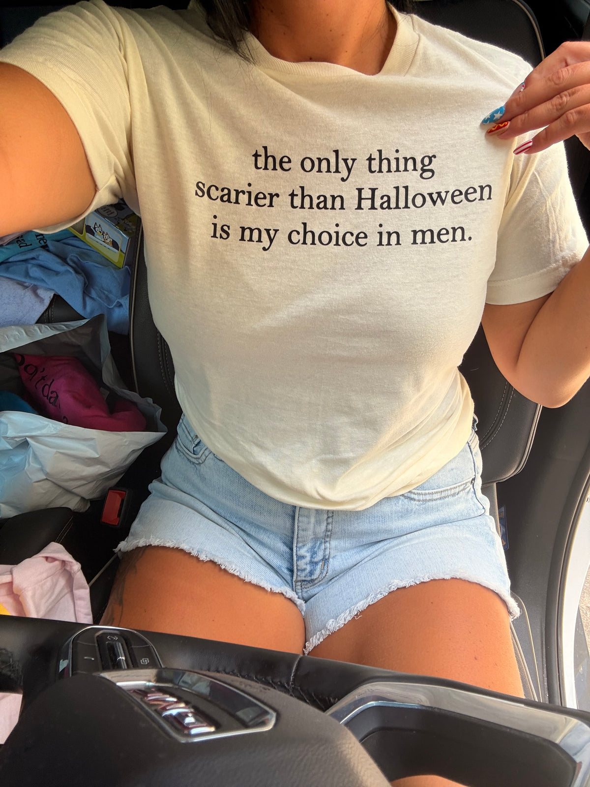 The only thing scarier than Halloween my choice in men tee or sweatshirt