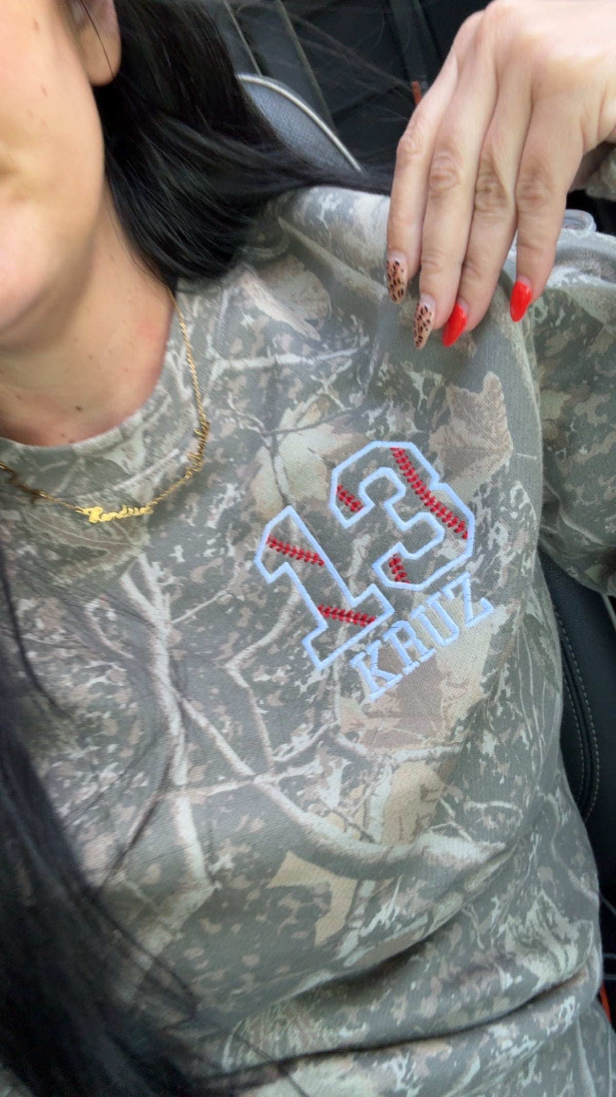 Baseball/softball custom name/number sweatshirt or tee embroidery