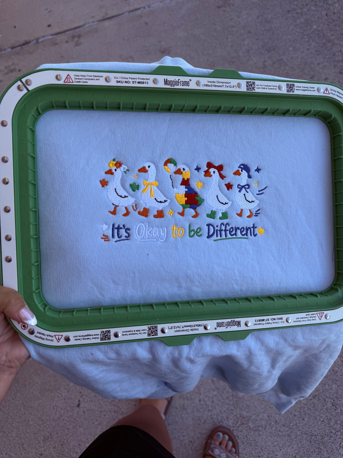 It’s okay to be  different tee or sweatshirt embroidery