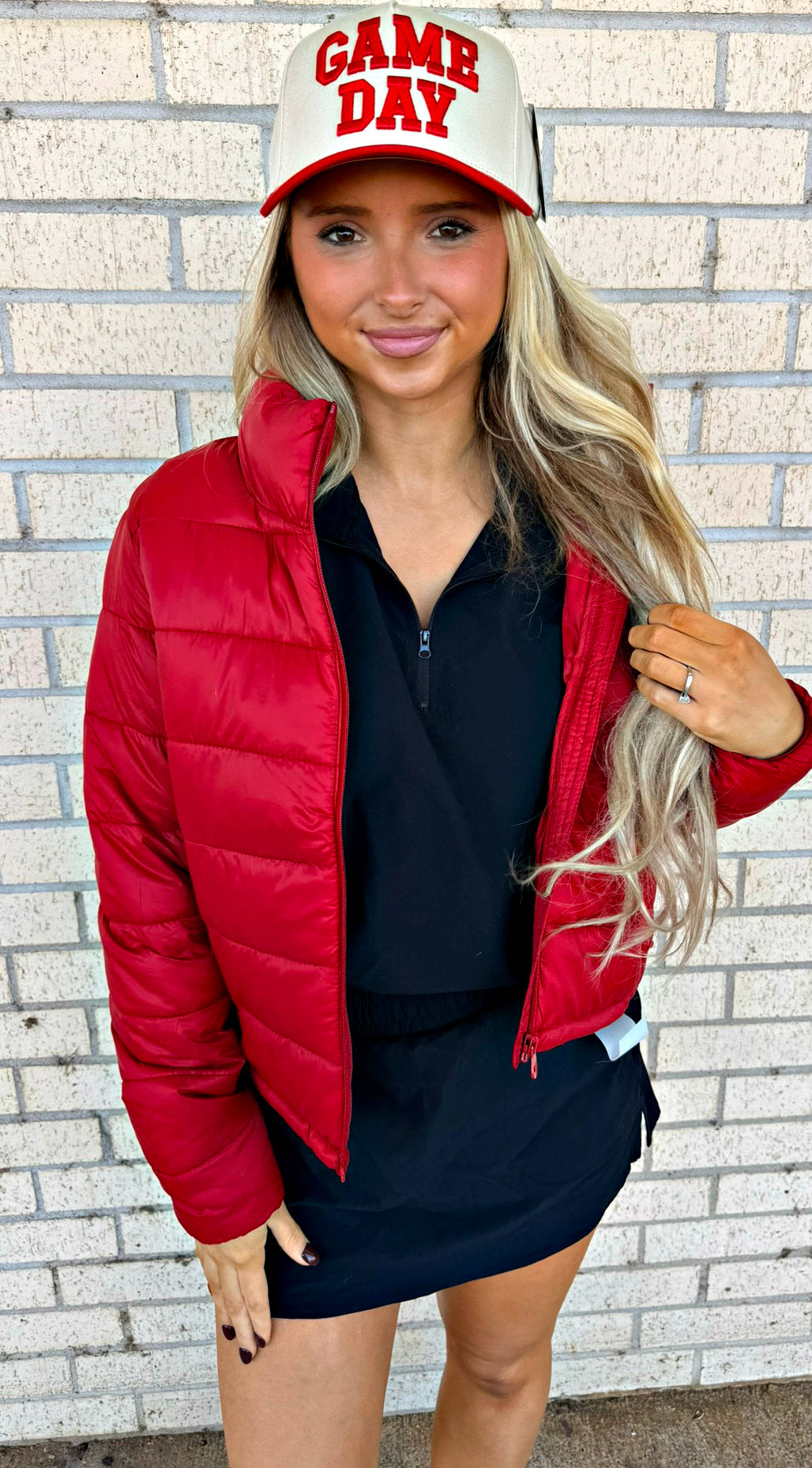 Jacey Red or Black Puffer Jacket