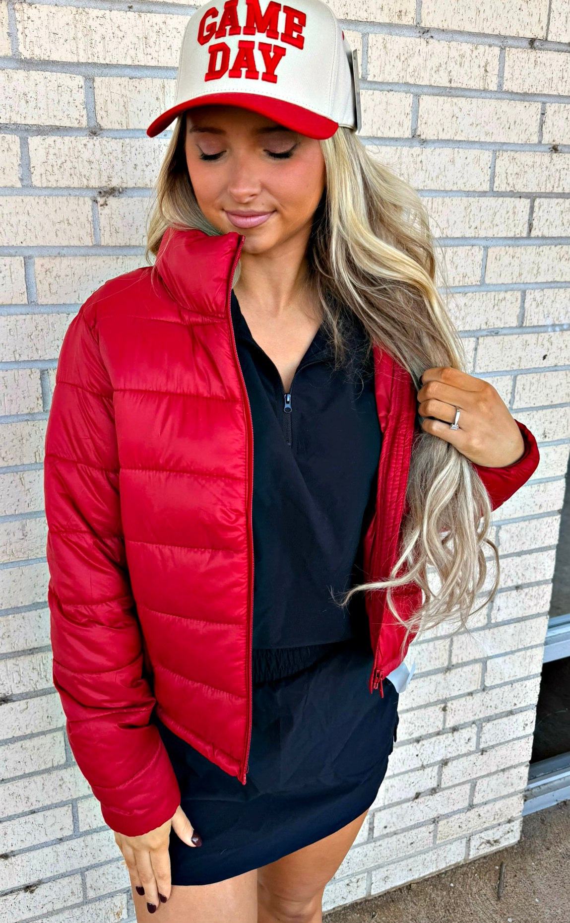 Jacey Red or Black Puffer Jacket