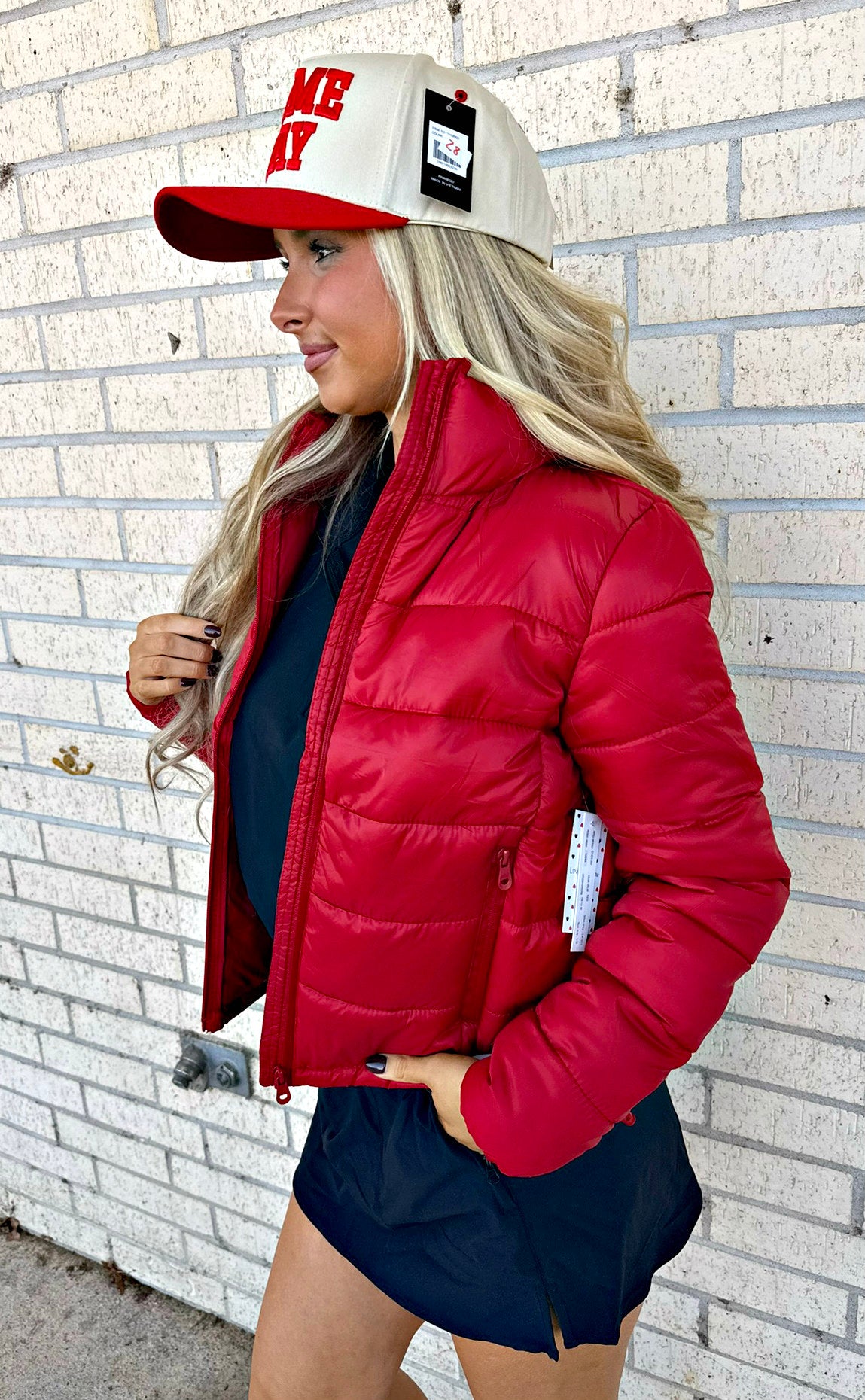 Jacey Red or Black Puffer Jacket