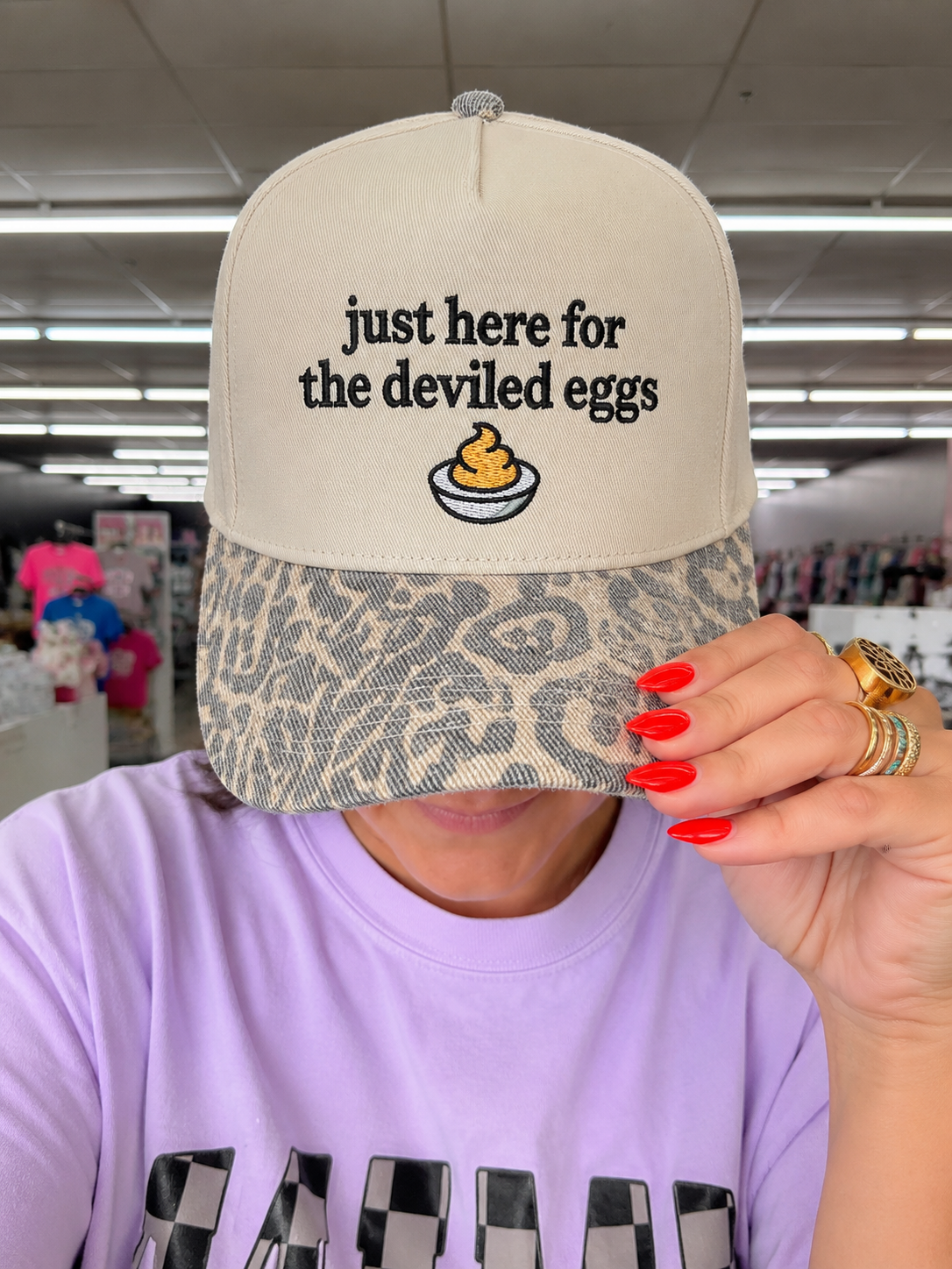 Just here for the deviled eggs embroidered hat