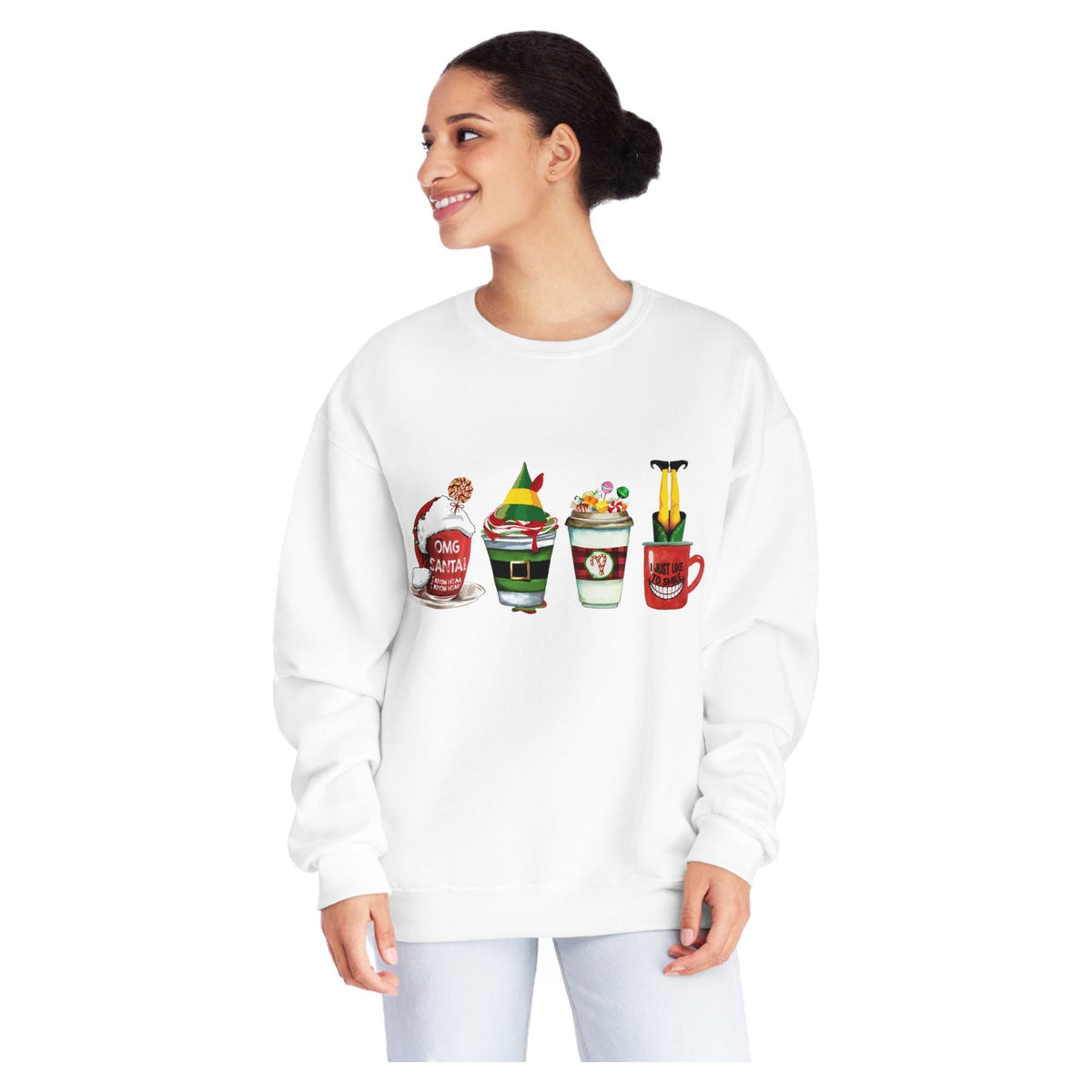 Elf Christmas Coffee  Crewneck Sweatshirt