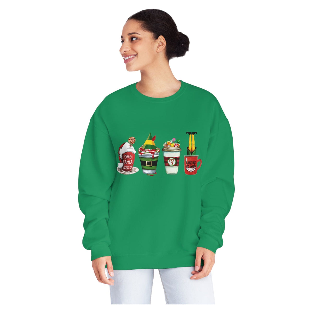 Elf Christmas Coffee  Crewneck Sweatshirt