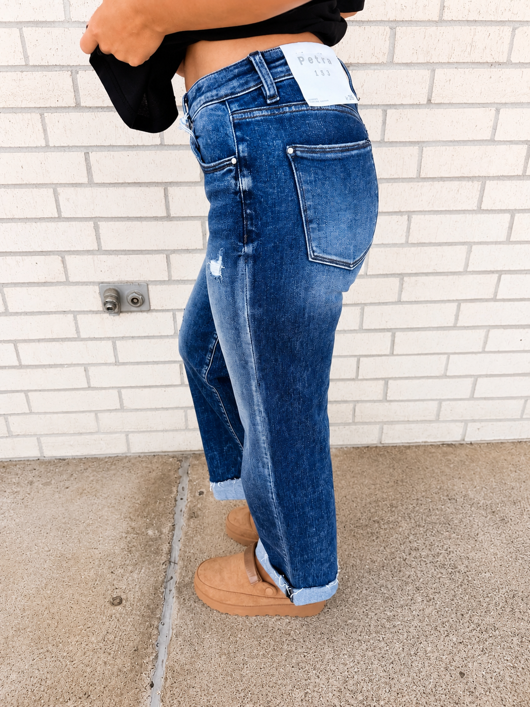 Dallas High Rise Stretch Wide Leg w/ Cuffed Hem Jeans
