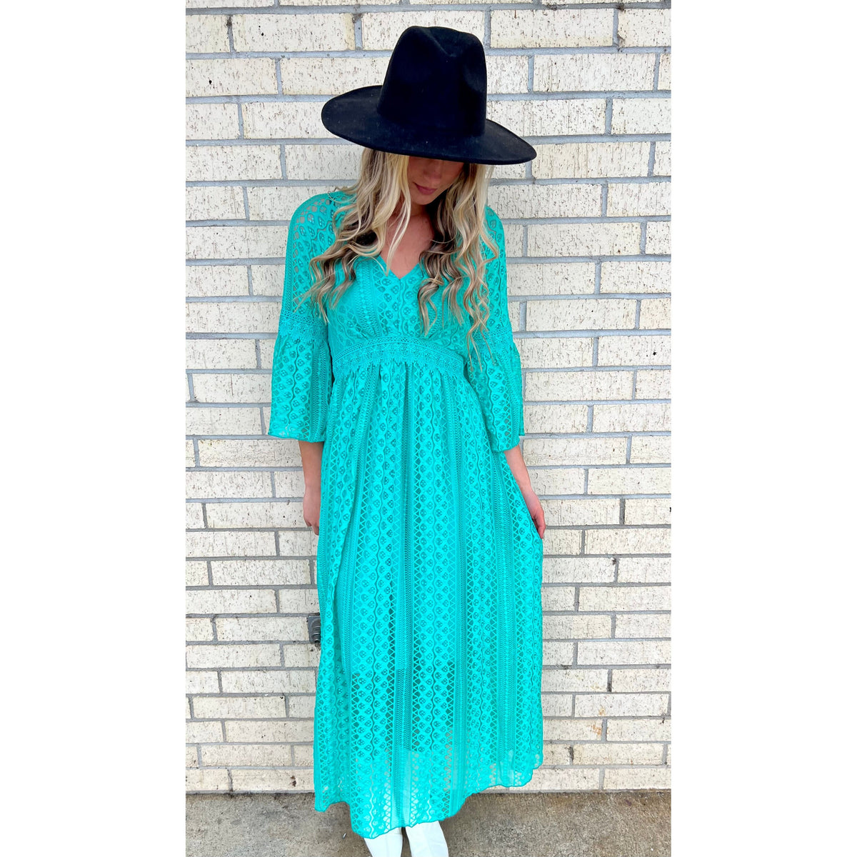 Teal Spring Georgia Maxi dress