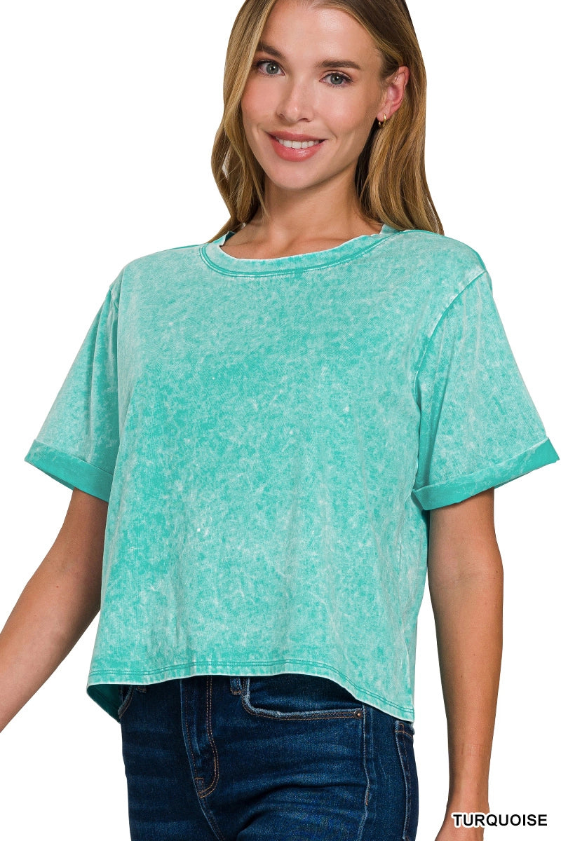 Sunny Side Mineral Wash Comfy Top ( lots of colors)