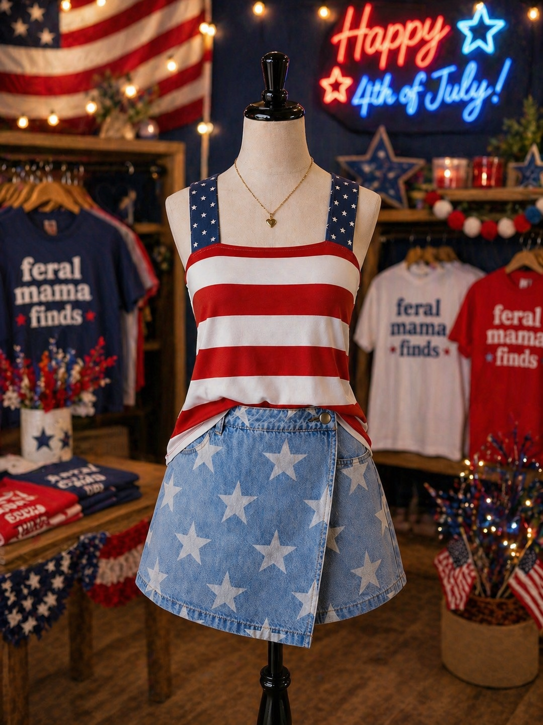 American Stars and stripes comft tank top ( pre-order)