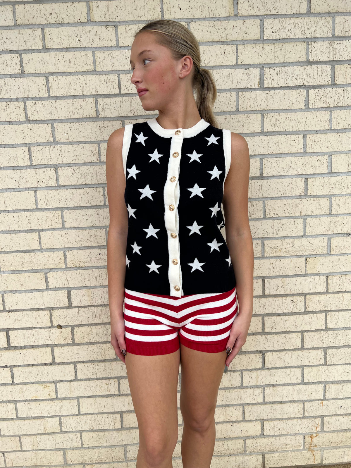 Comfy flag top and short set