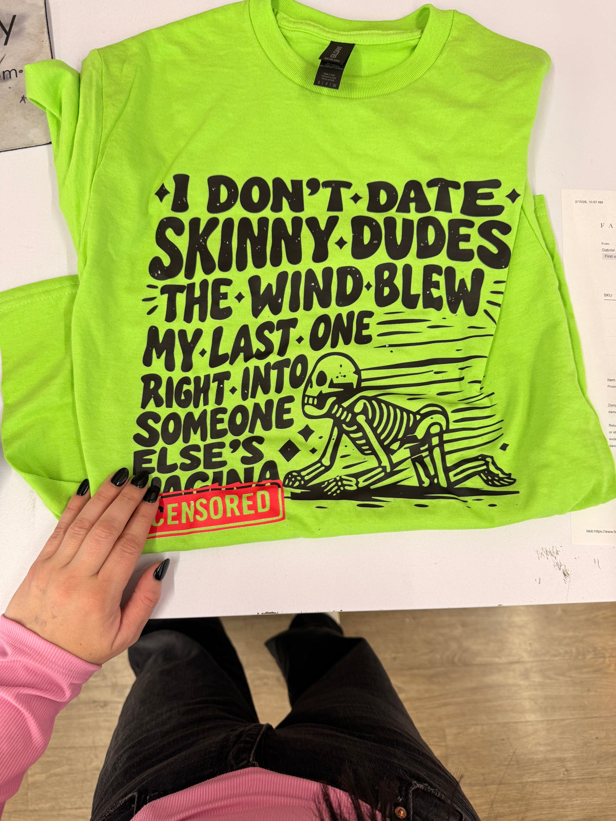 i don't date skinny dudes tee or sweatshirt