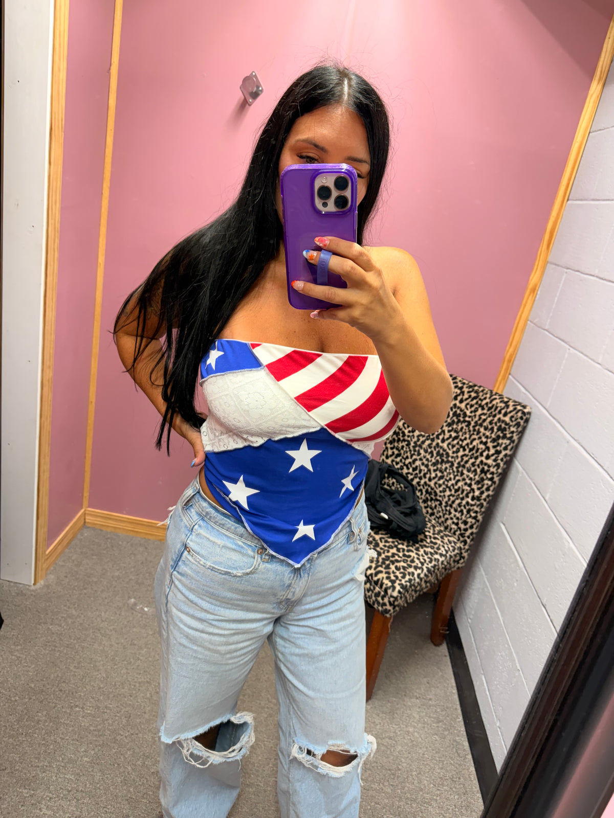 4th Of July Patchwork Tube Top