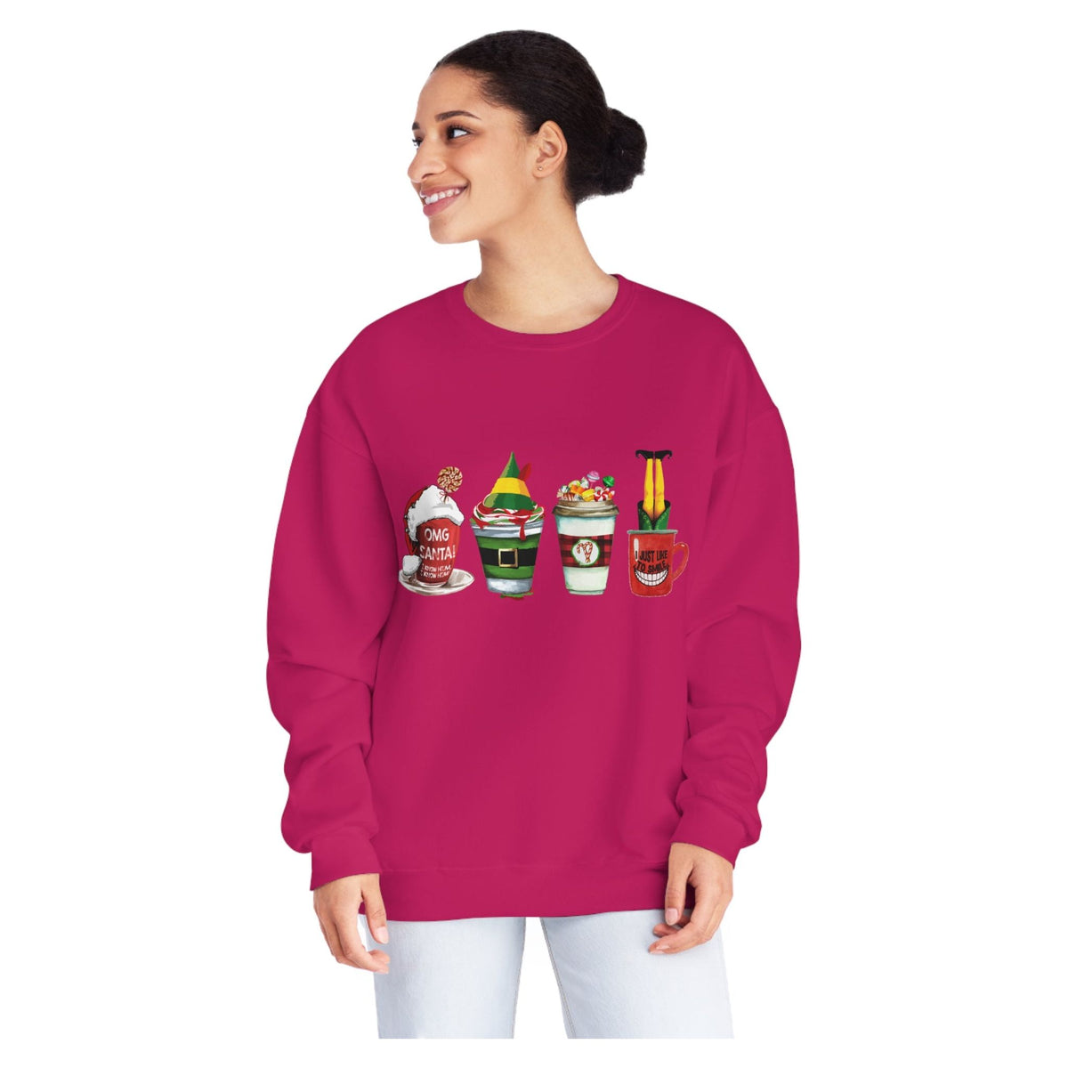Elf Christmas Coffee  Crewneck Sweatshirt