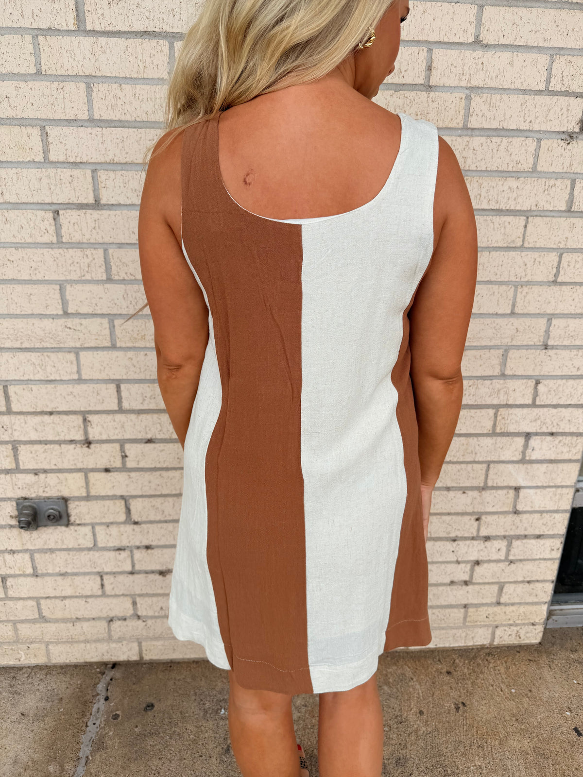 Denver Brown and White Stripe Dress
