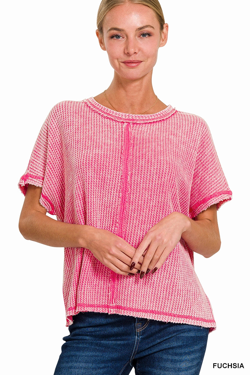 Mineral Wash Waffle Top (2 colors)