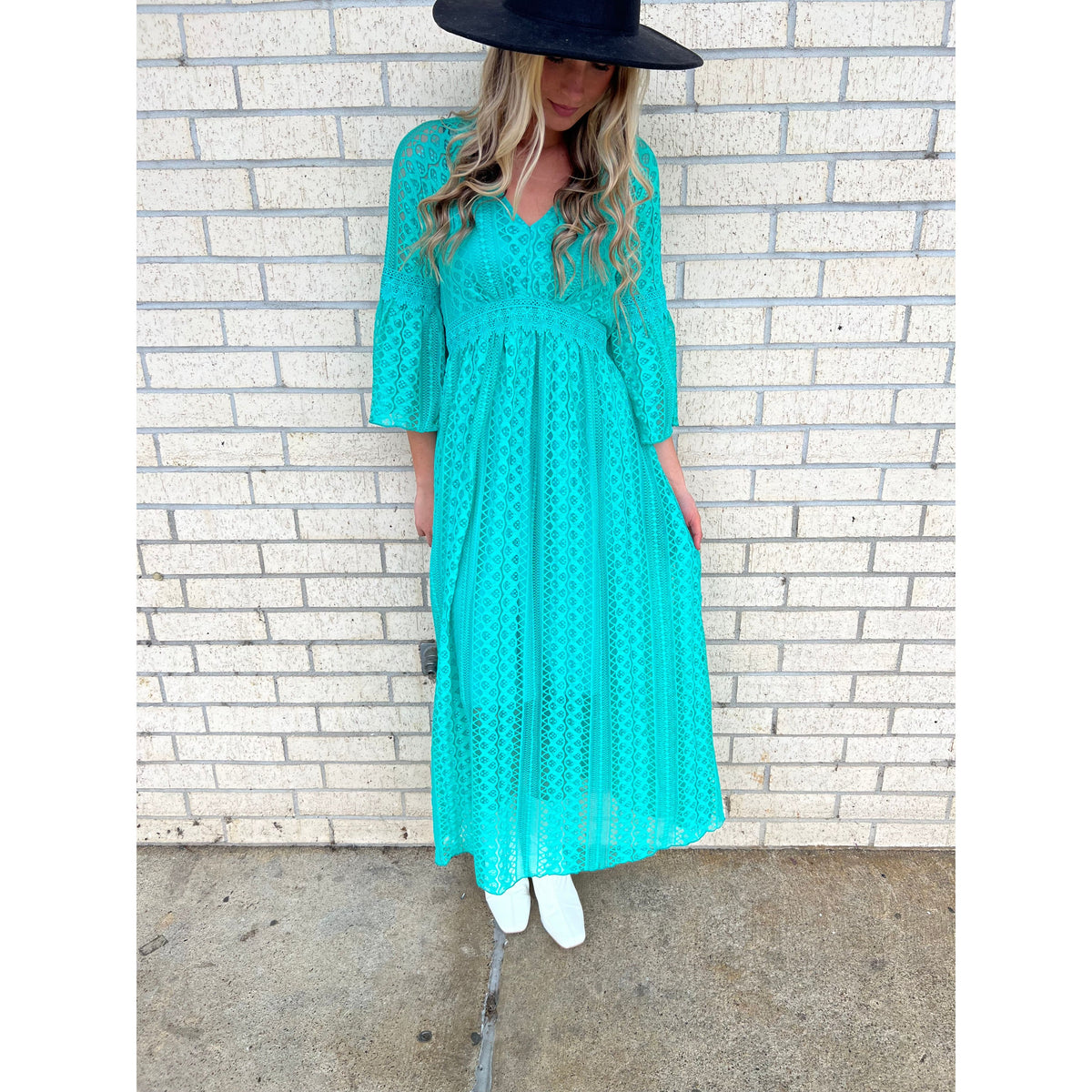 Teal Spring Georgia Maxi dress