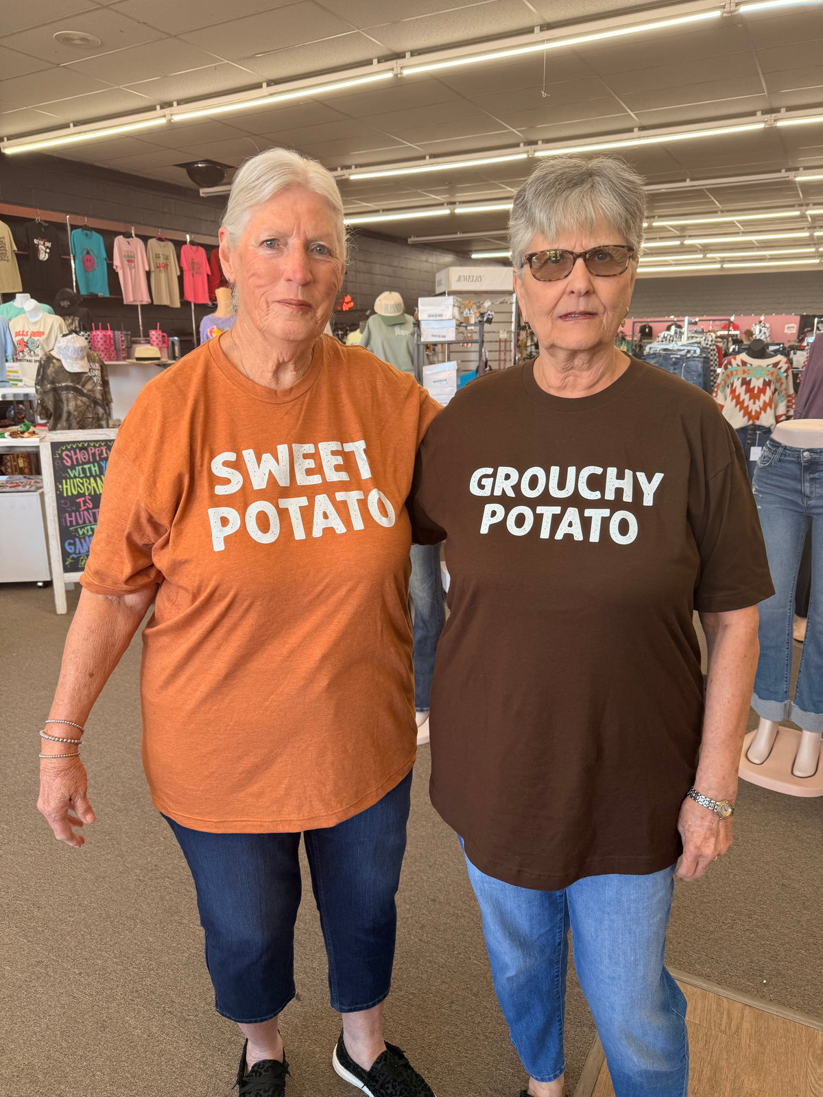 sweet potato grouchy potato tee or sweatshirt