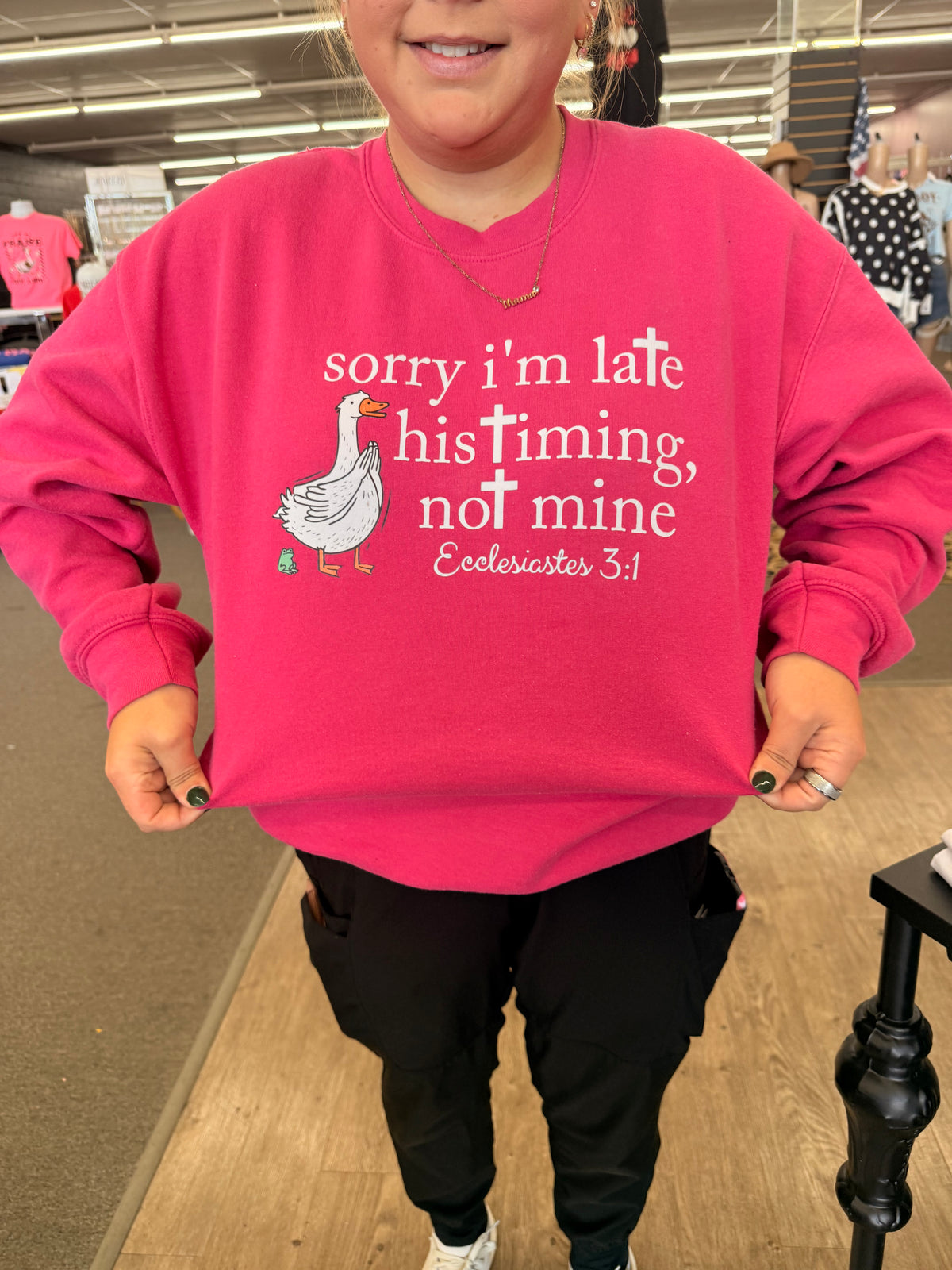 sorry I'm late His timing not mine Christian  Tee or sweatshirt