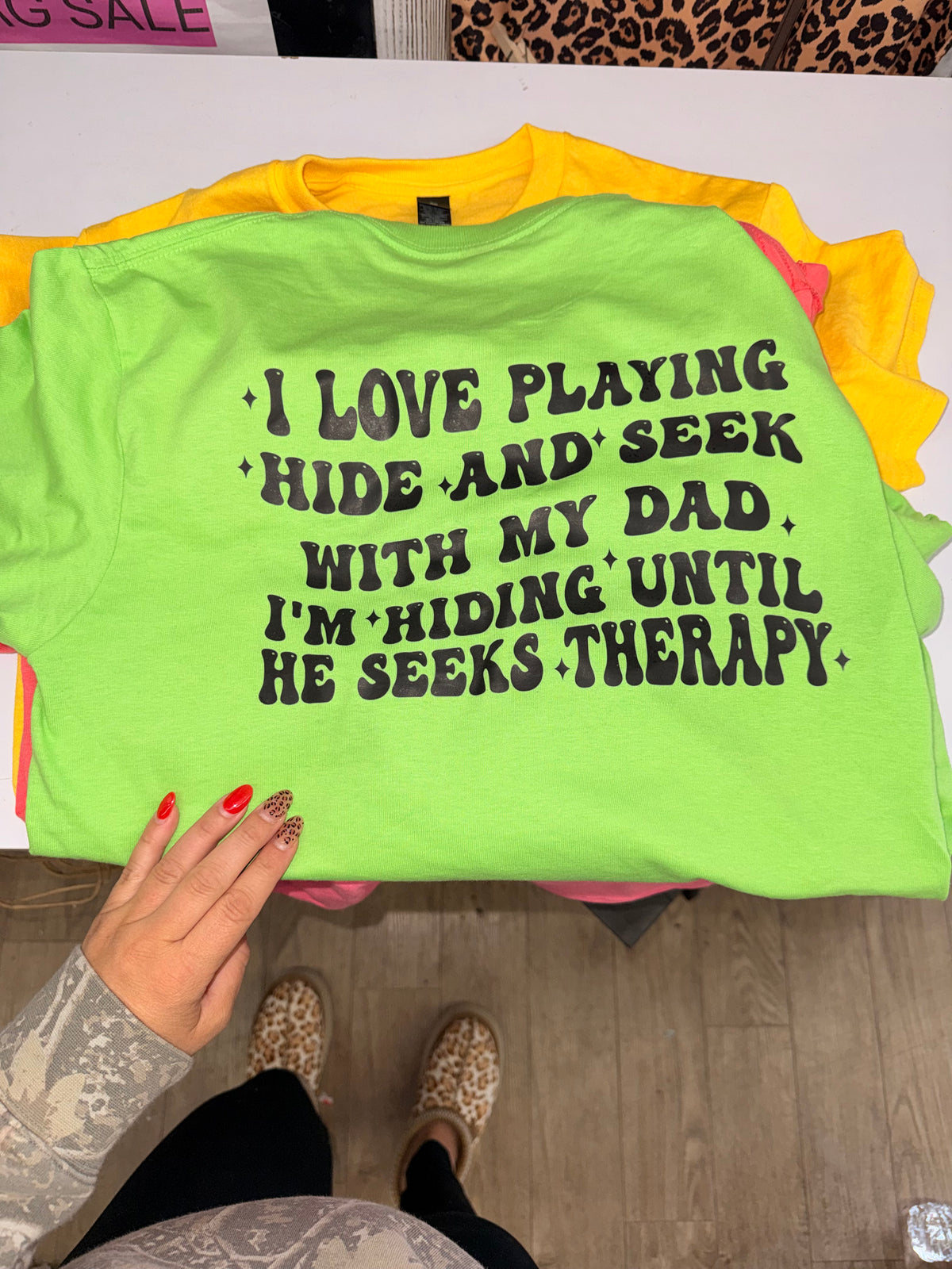 Hide and seek dad therapy tee or sweatshirt