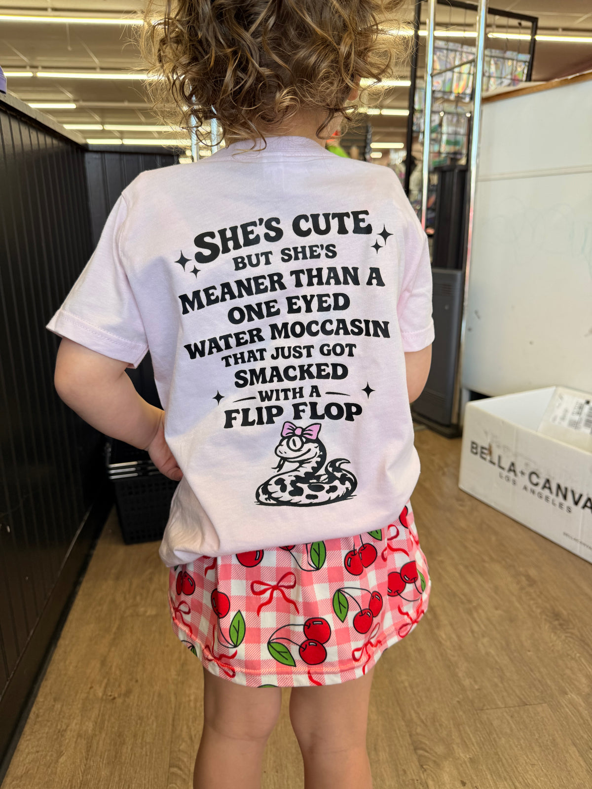 She's cute but she’s meaner than  tee or sweatshirt kids or adult