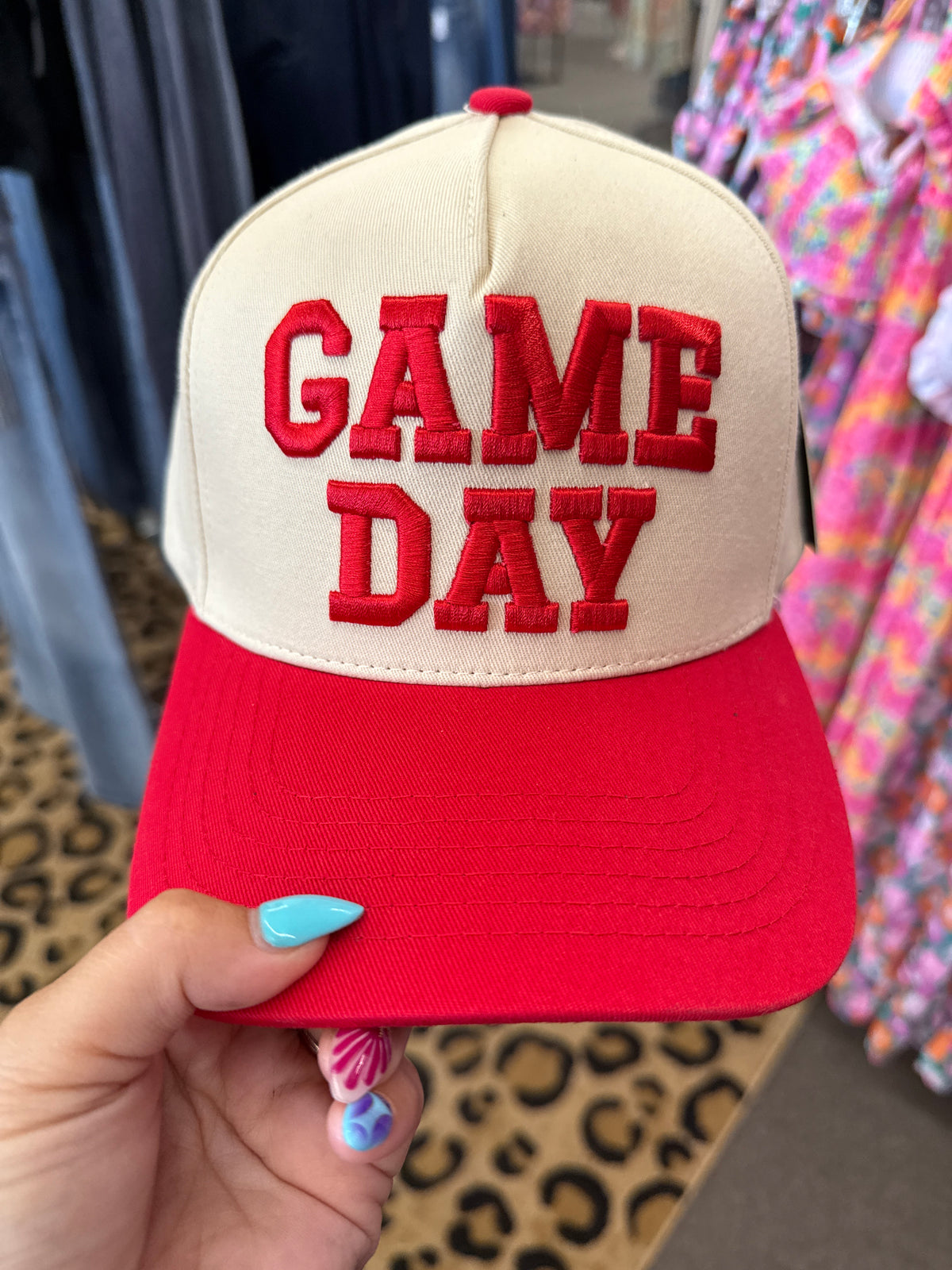 Game day embroidered hat