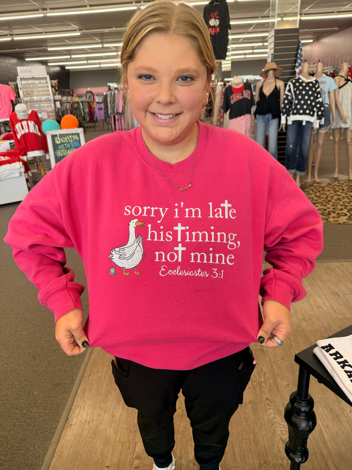 sorry I'm late His timing not mine Christian  Tee or sweatshirt