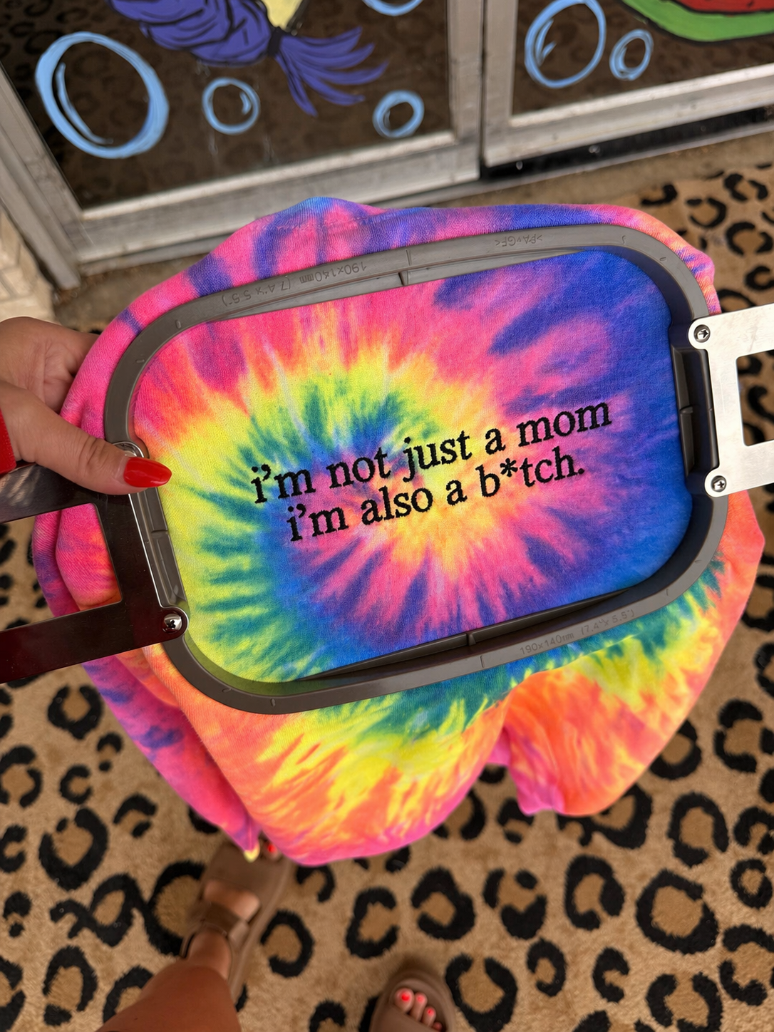 I'm not just a mom i'm also a b*tch sweatshirt or tee embroidery