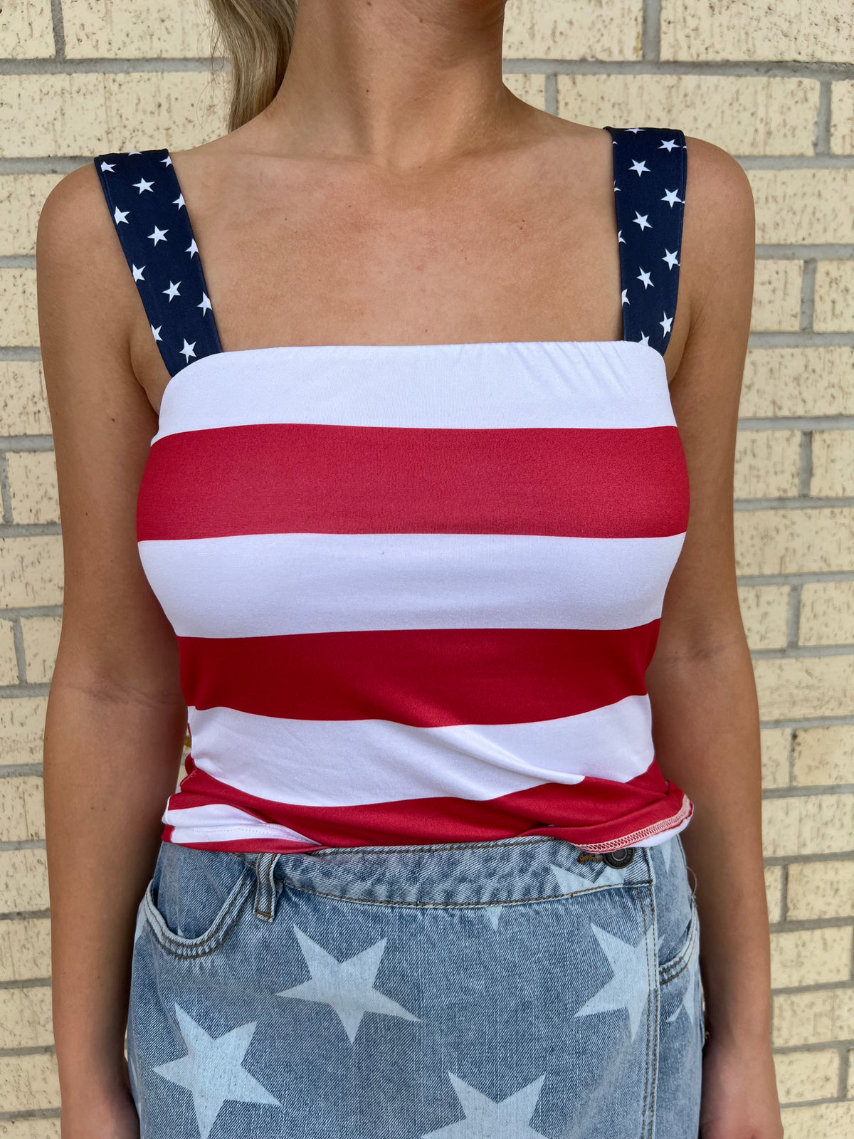American Stars and stripes comfy tank top