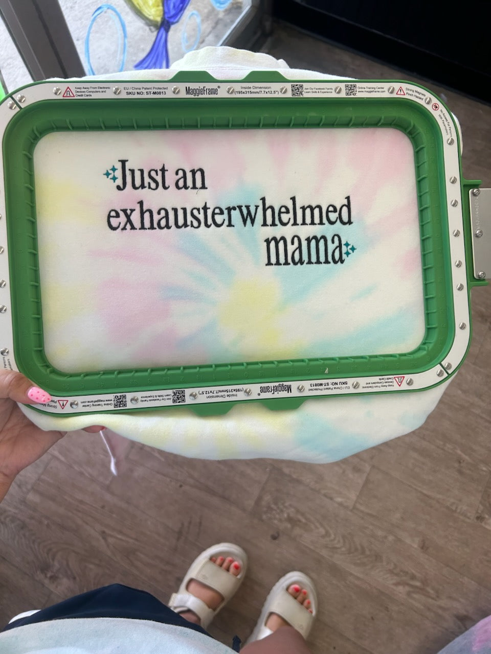 Exhausterwhelmed mama or sweatshirt embroidered