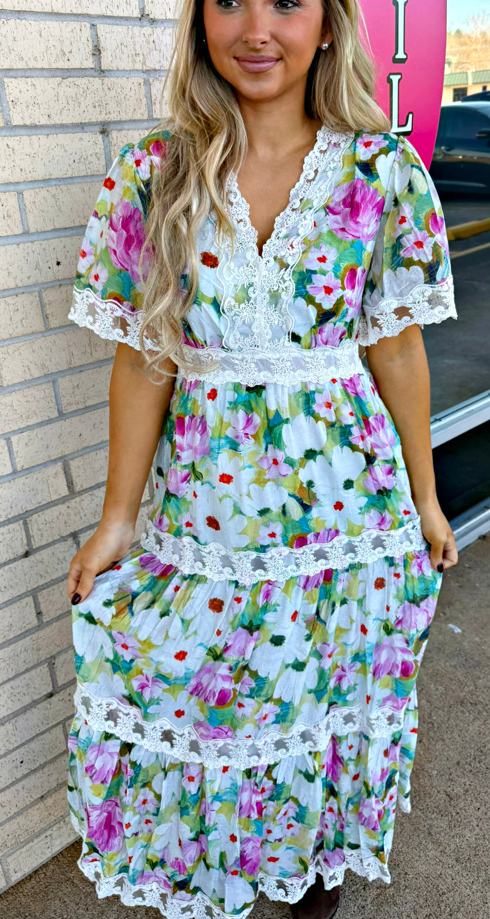 Spring Lace Maxi Dress