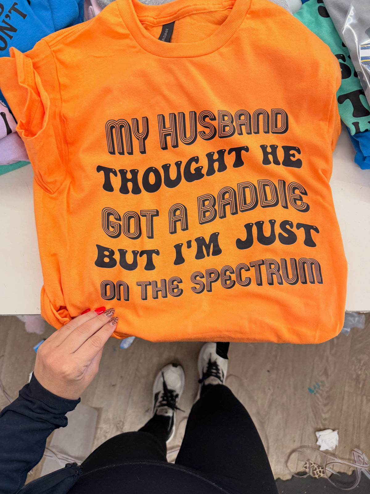 Husband baddie spectrum  tee or sweatshirt