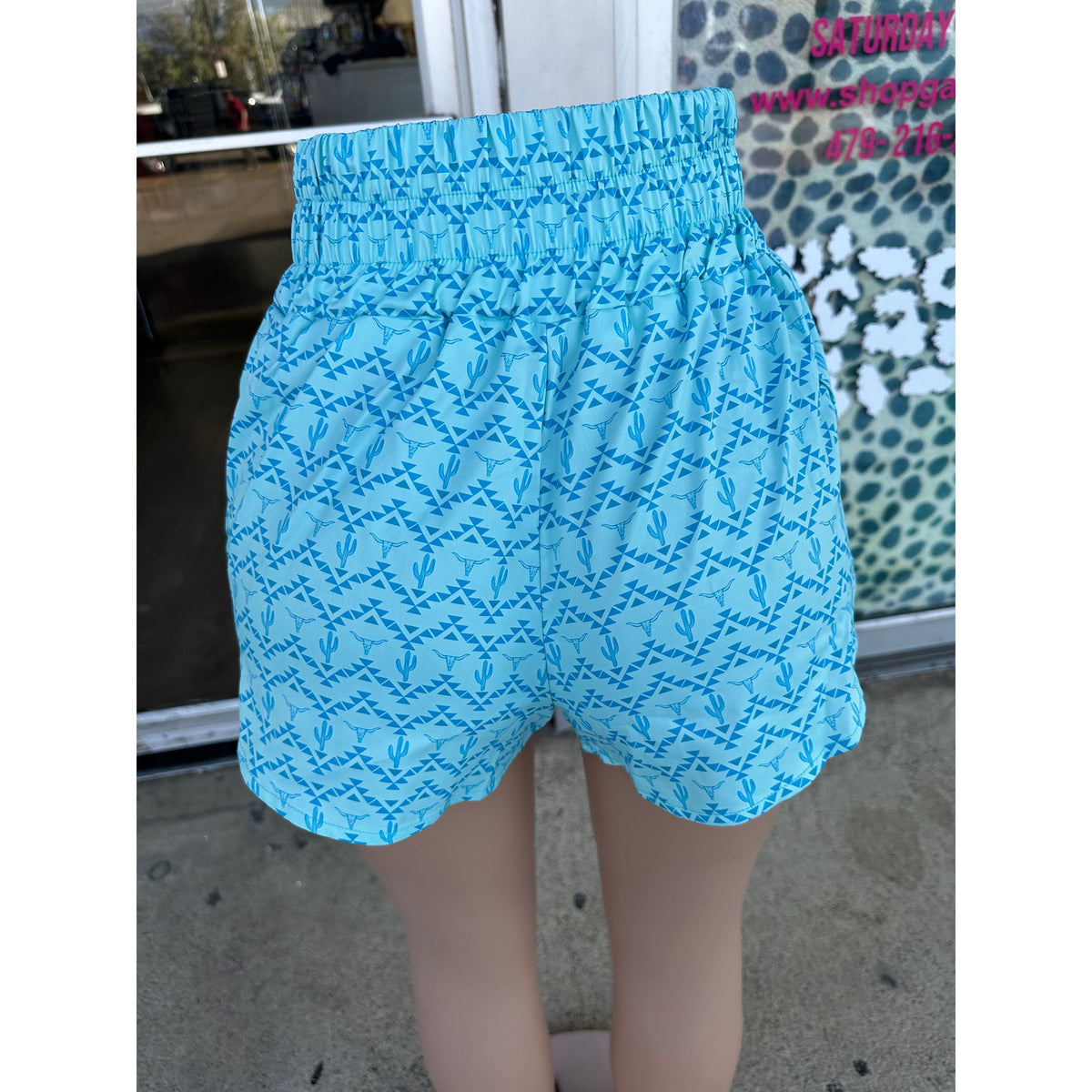 Teal Western Short