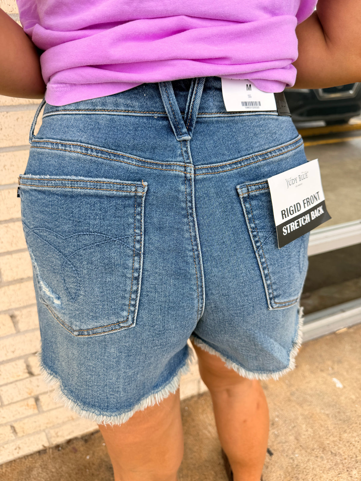 A little western Judy blue denim shorts