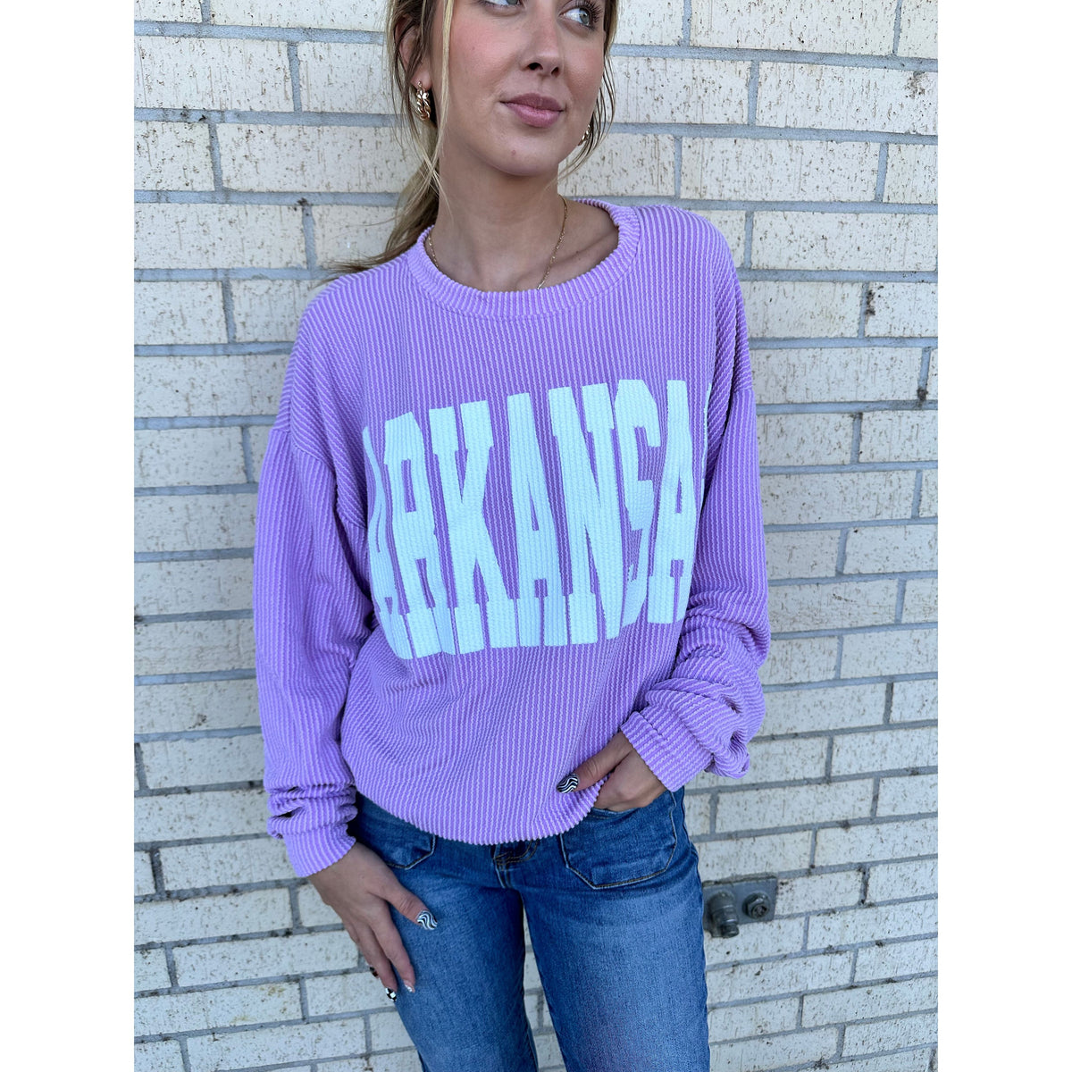 Lilac Arkansas Corded Sweater