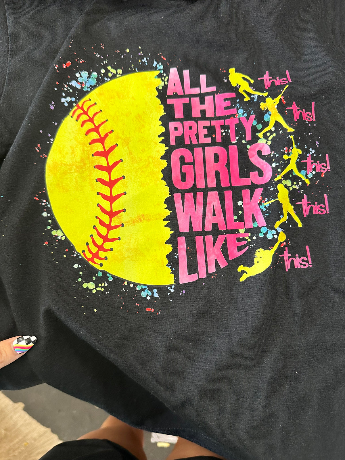 All the pretty girl softball tee or sweatshirt