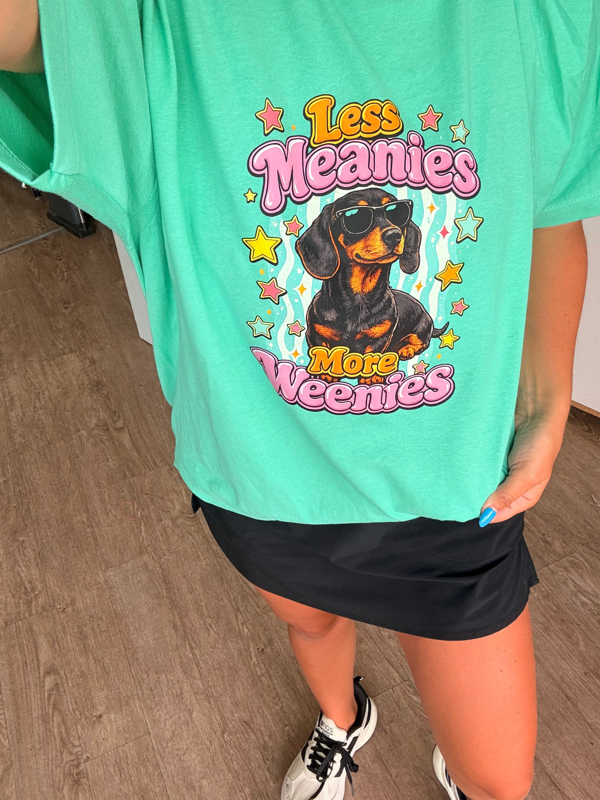 Less meanies more weenies tank, tee or sweatshirt