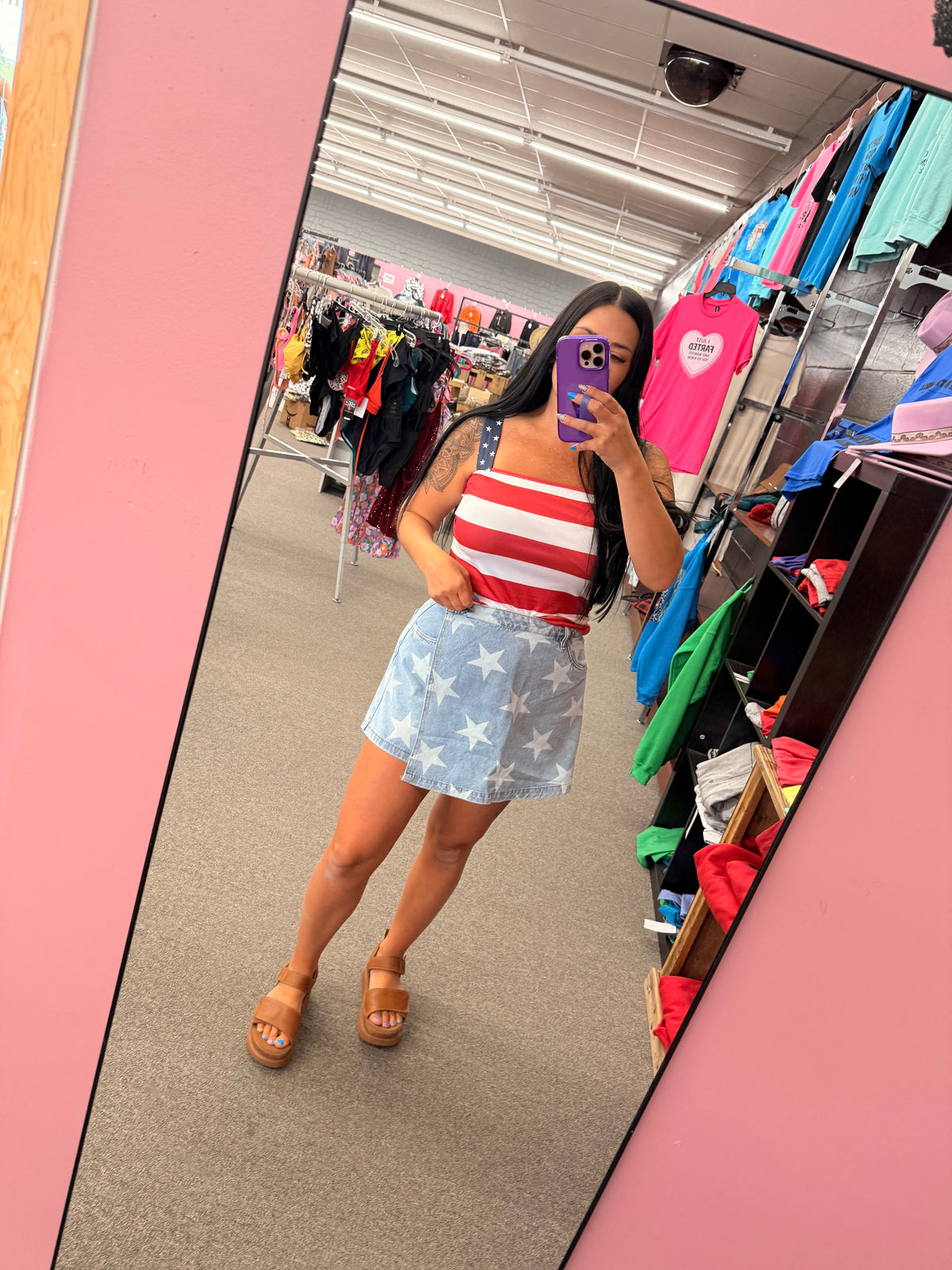 American Stars and stripes comfy tank top